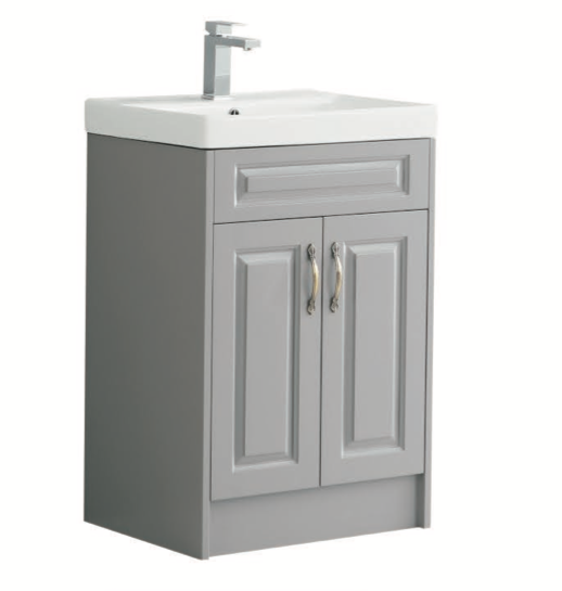 KDK 600mm Traditional Design Floor Unit 100% Waterproof Pvc Matt Grey